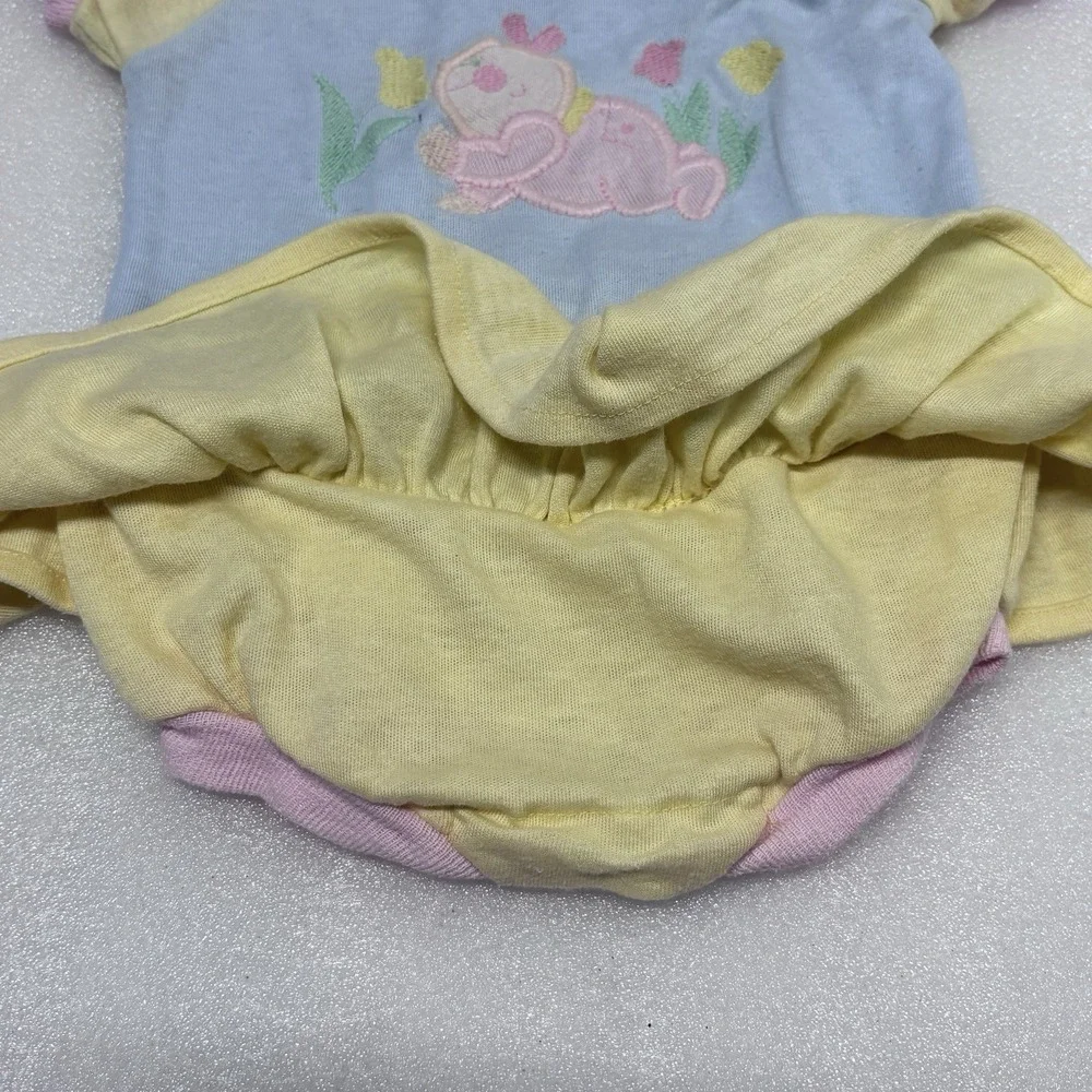 Vintage Healthtex‎ One Piece Dress Romper Sz 6 Months Flowers Mini Gardener
